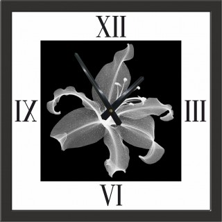 Часы с паспарту в черном багете 33х33 ЧБМ(107)
